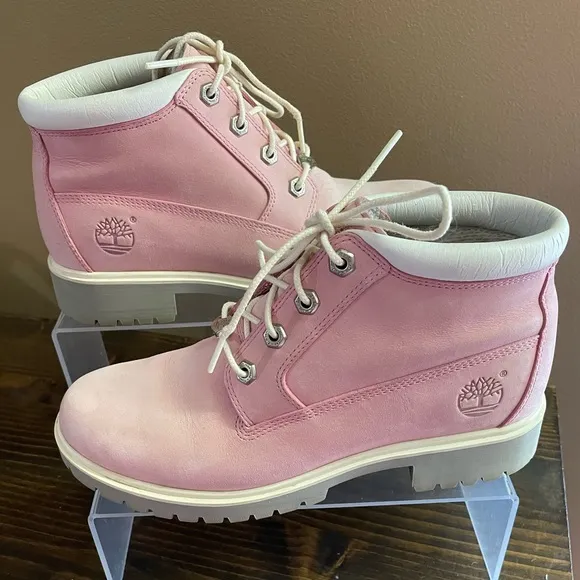 Timberland Women's Nellie Chukka Pink Waterproof Boots Size 7