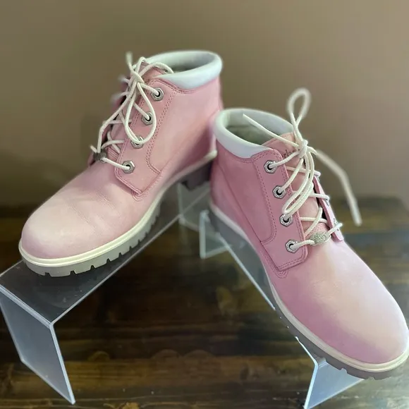 Timberland Women's Nellie Chukka Pink Waterproof Boots Size 7