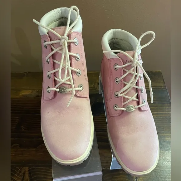 Timberland Women's Nellie Chukka Pink Waterproof Boots Size 7