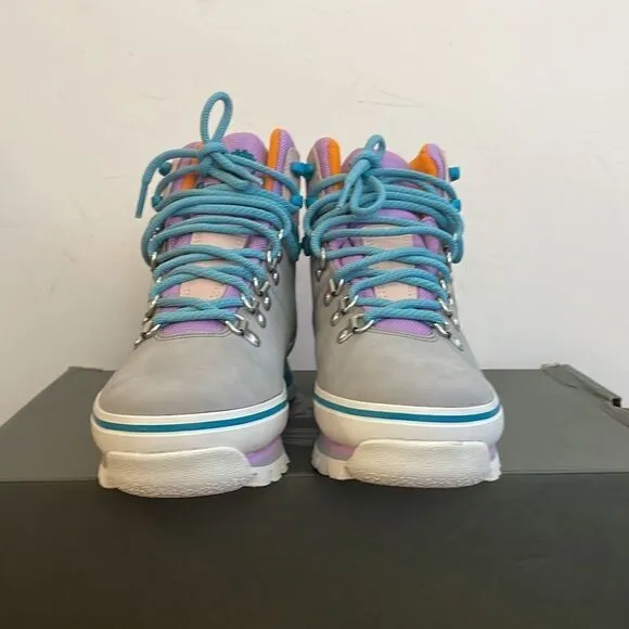 Timberland Euro Hiker Boots Gray Purple Turquoise Women 7.5(TB0A412WD52)