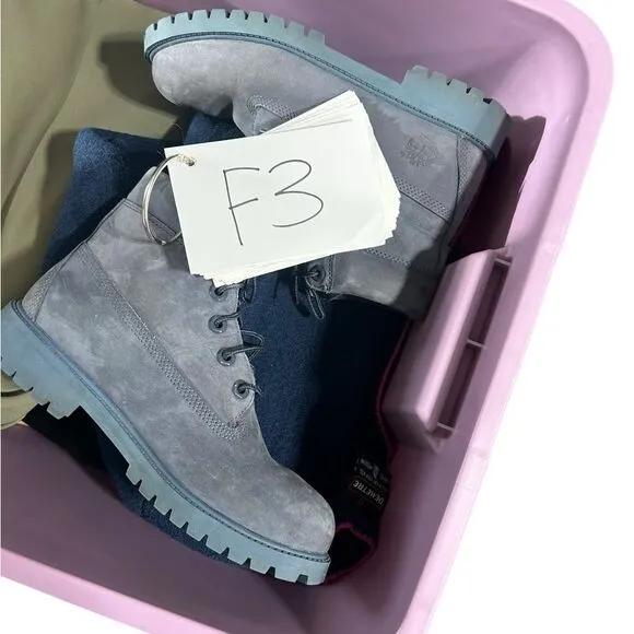 Timberland Suede Boots Soft Leather Lace Up Boots Size 6 Boys Blue Gray