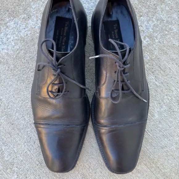 To Boot New York Adam Derrick Black Leather Lace Up Oxford Shoes Men's Size 10.5
