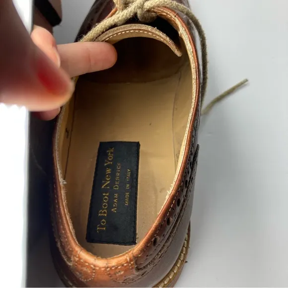 To Boot New York Adam Derrick Oxford Shoes Lace Brown Made in Italy Size 11