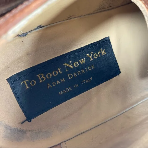 To Boot New York Adam Derrick Oxford Shoes Lace Brown Made in Italy Size 11