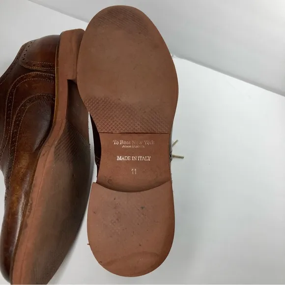 To Boot New York Adam Derrick Oxford Shoes Lace Brown Made in Italy Size 11