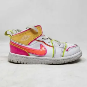 Toddler 9 Nike Air Jordan 1 kids retro mid edge glow sneakers CV4613-100 shoes