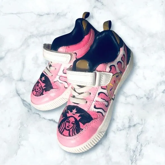 Toddler 9M Starbucks Hand Painted Carters shoes