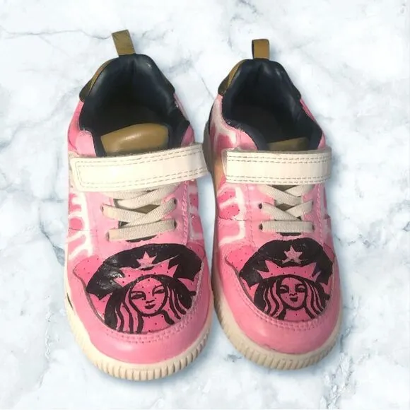 Toddler 9M Starbucks Hand Painted Carters shoes