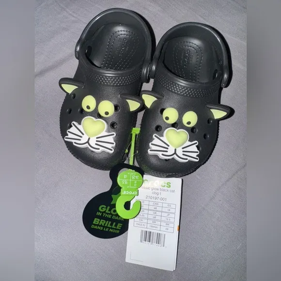 Toddler Classic Glow-In-the-Dark Black CatClog 8c Little Kids Girls Boys Shoes