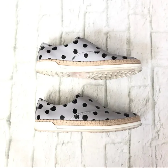 Tod’s Francesina espadrille slip on polka dot shoes