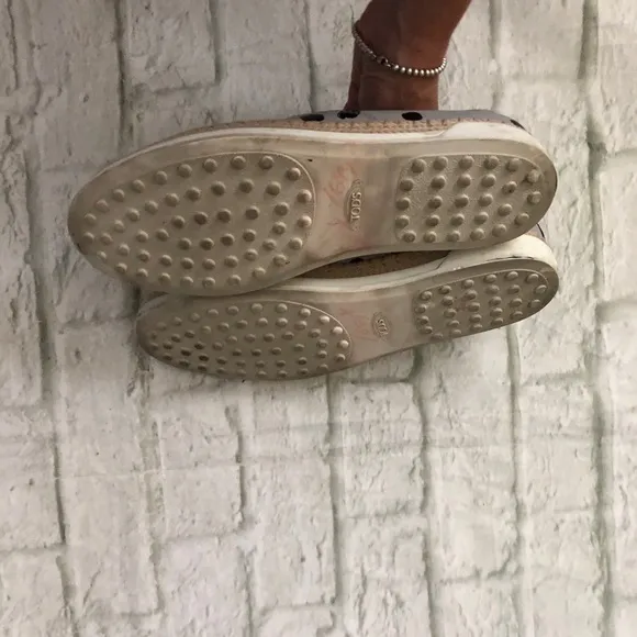 Tod’s Francesina espadrille slip on polka dot shoes