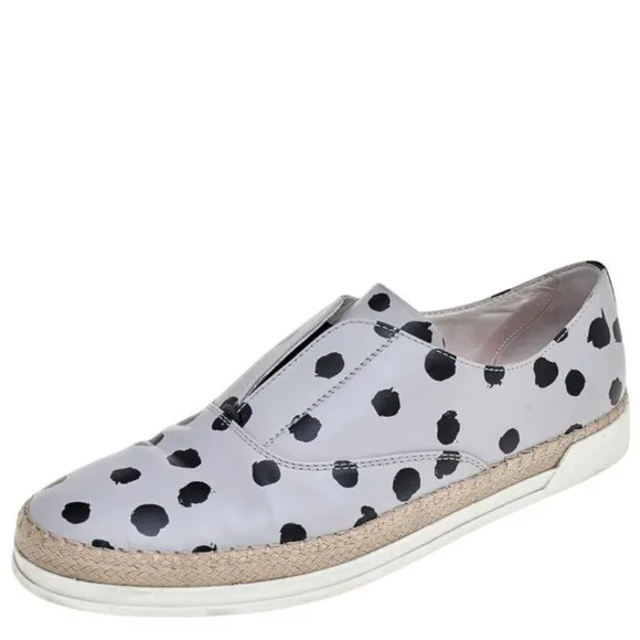 Tod’s Francesina espadrille slip on polka dot shoes