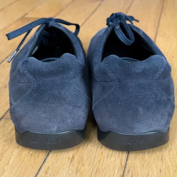 TOD'S Mens Low-Top Suede Sneakers, Navy, Size 10
