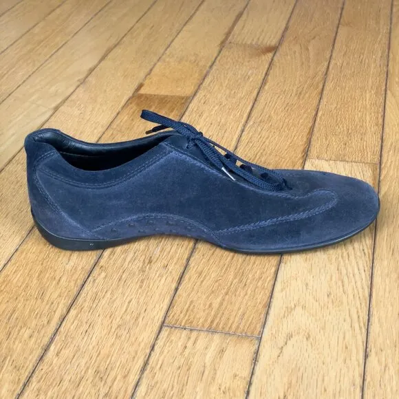 TOD'S Mens Low-Top Suede Sneakers, Navy, Size 10