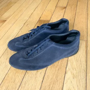 TOD'S Mens Low-Top Suede Sneakers, Navy, Size 10