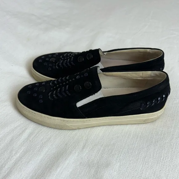 TODS Sportivo XK Pantofola Black Suede Leather Embellished Sneakers 40 EU