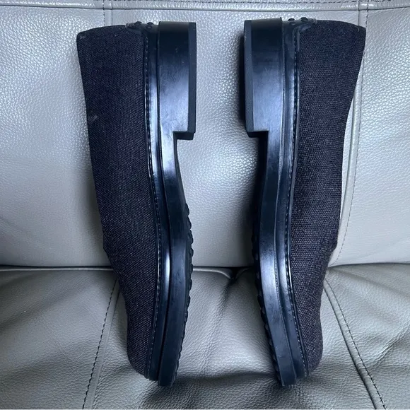 TOD’S Wool Slip On Shoes Sz 38 Gray Black Classic Minimalistic Low Heel Pump