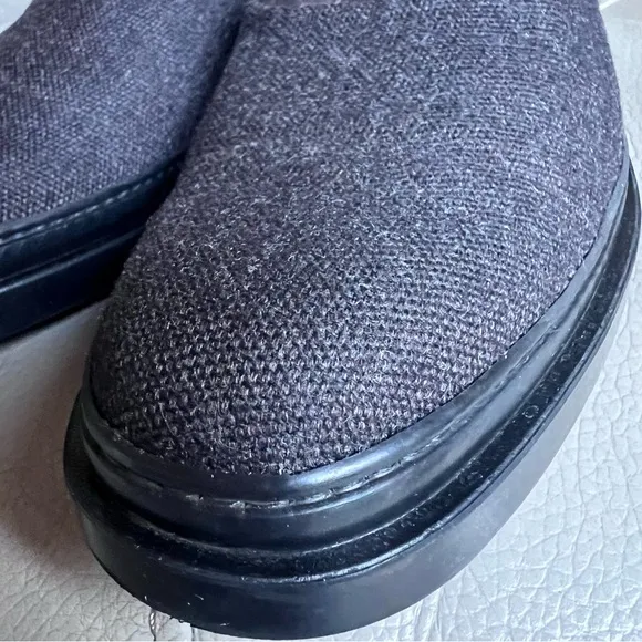 TOD’S Wool Slip On Shoes Sz 38 Gray Black Classic Minimalistic Low Heel Pump