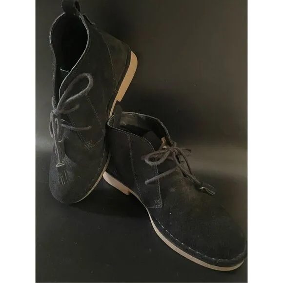 Tommy Bahama Evert Black Suede Leather Chukka Desert Booties USWomen’s sz 8.5