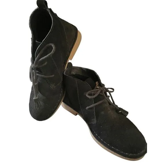 Tommy Bahama Evert Black Suede Leather Chukka Desert Booties USWomen’s sz 8.5