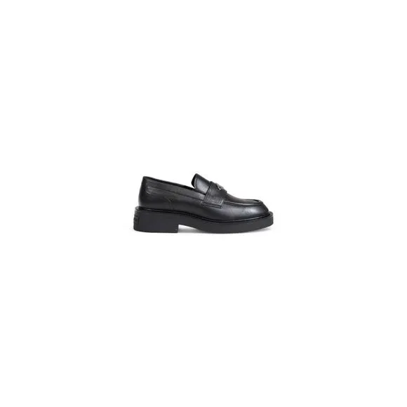 Tommy Hilfiger Leather Womens Shoes Black Flats