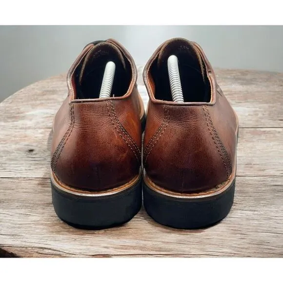 Tommy Hilfiger Oxford Brown Leather Shoes Lace Up Comfort Mens 12 Fast Ship