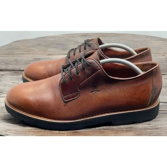 Tommy Hilfiger Oxford Brown Leather Shoes Lace Up Comfort Mens 12 Fast Ship