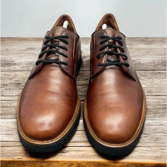 Tommy Hilfiger Oxford Brown Leather Shoes Lace Up Comfort Mens 12 Fast Ship