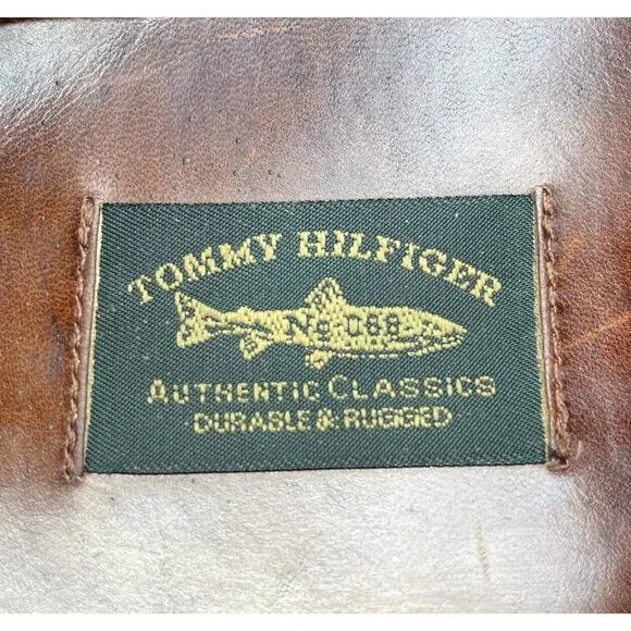 Tommy Hilfiger Oxford Brown Leather Shoes Lace Up Comfort Mens 12 Fast Ship