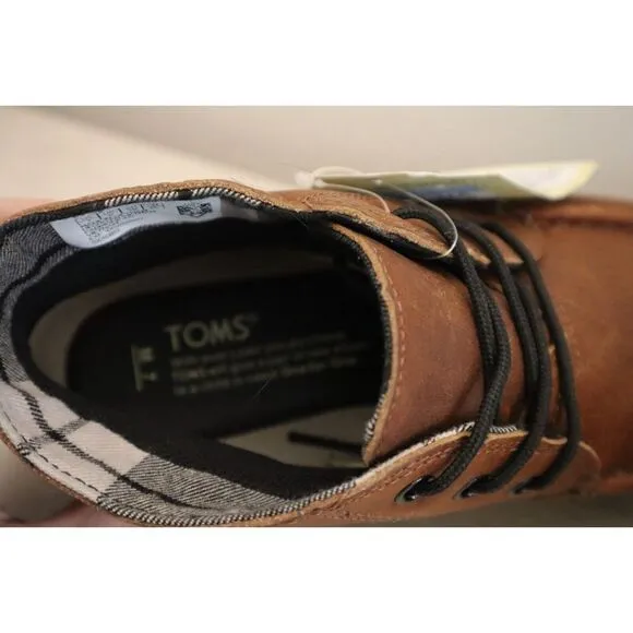 Toms 10010819 Men's Sz 7M Brown Waterproof Pull up Leather Chukka Boots
