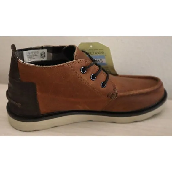 Toms 10010819 Men's Sz 7M Brown Waterproof Pull up Leather Chukka Boots