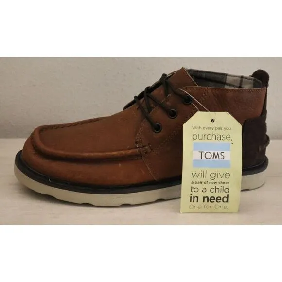 Toms 10010819 Men's Sz 7M Brown Waterproof Pull up Leather Chukka Boots