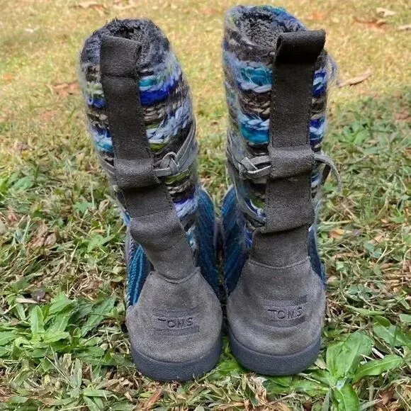 TOMS Nepal Moccasin Suede Knit Boots