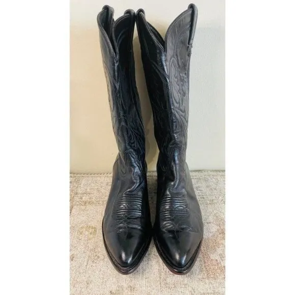 Tony Lama Genuine Leather Western Print Cowboy Boots