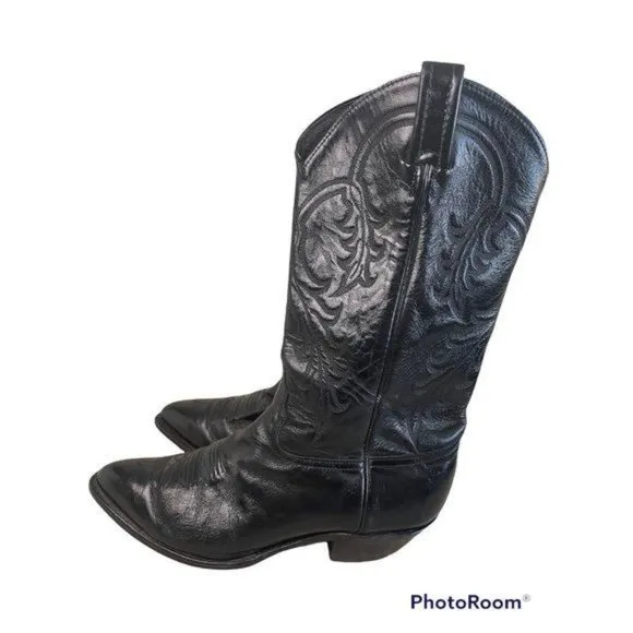 Tony Lama Genuine Leather Western Print Cowboy Boots