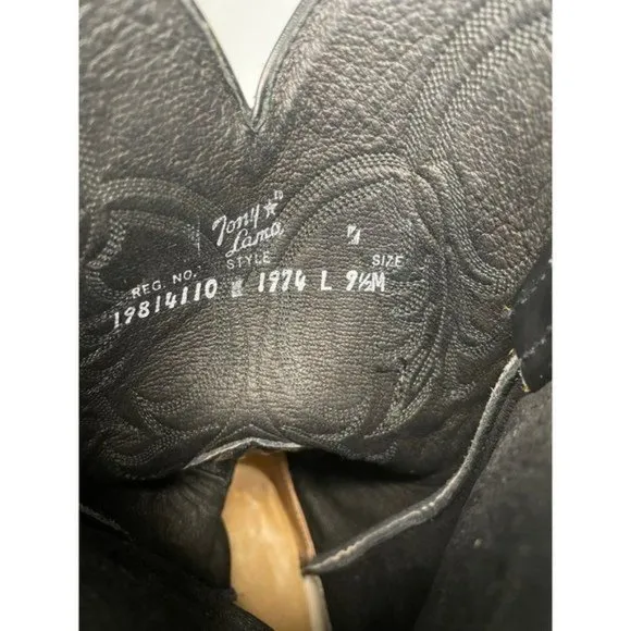 Tony Lama Genuine Leather Western Print Cowboy Boots