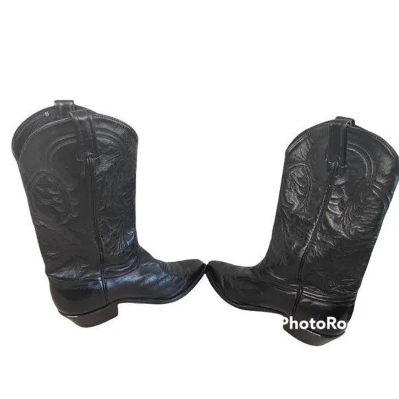 Tony Lama Genuine Leather Western Print Cowboy Boots