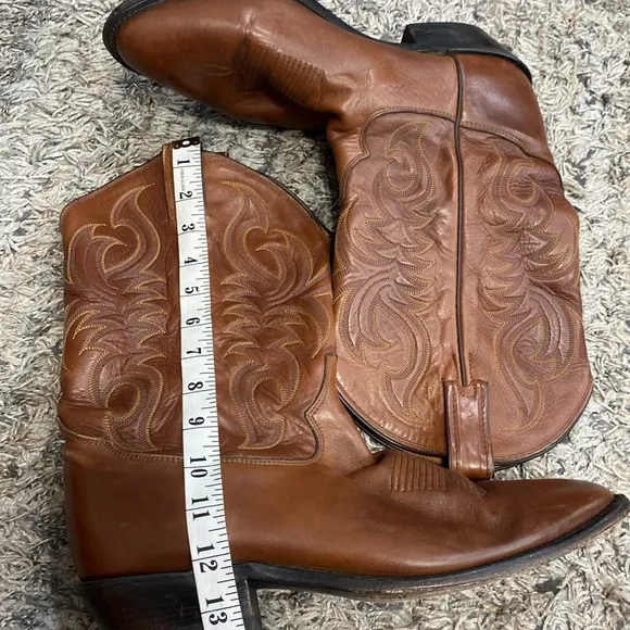 Tony Lama mens brown leather western cowboy boots sz 12D