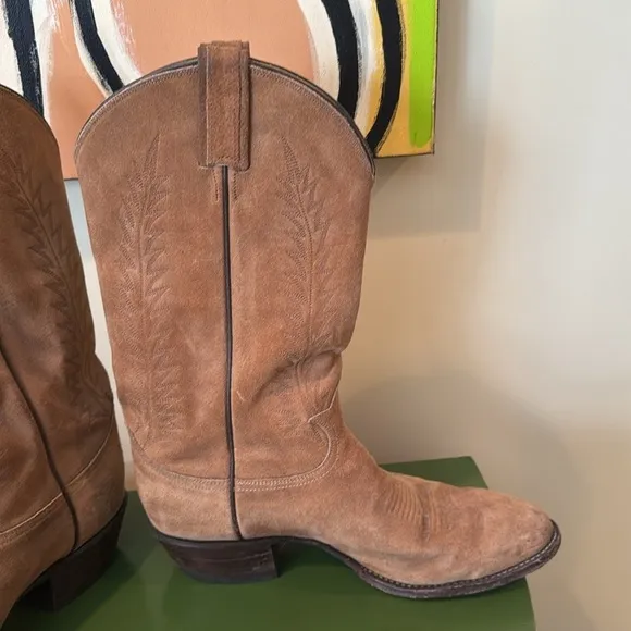 Tony Lama 🔥Sale🔥tan  Suede Cowboy Boots