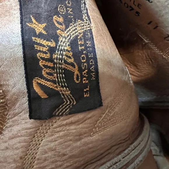 Tony Lama Soft Cowhide Tan Leather Cowboy Western Boots Mens Size 11 D USA Made