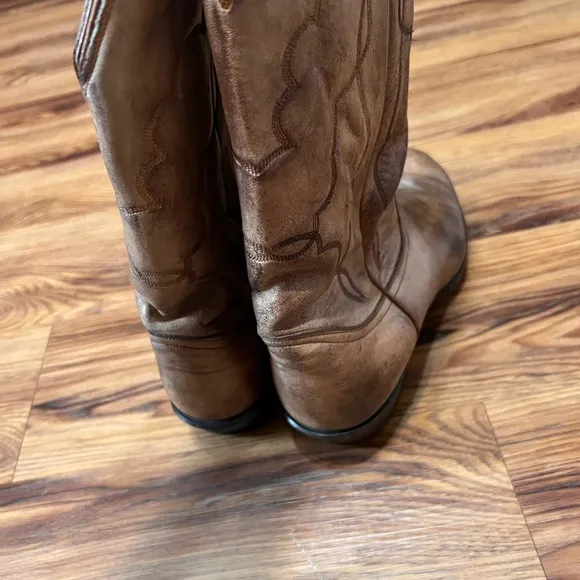 Tony Lama Soft Cowhide Tan Leather Cowboy Western Boots Mens Size 11 D USA Made