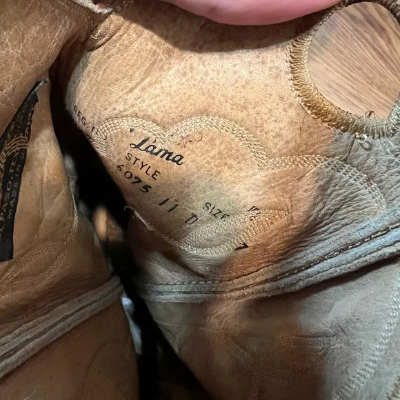 Tony Lama Soft Cowhide Tan Leather Cowboy Western Boots Mens Size 11 D USA Made