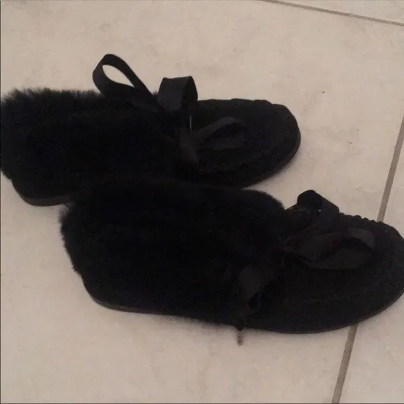 Tory Burch Aberdeen rabbit fur shoes moccasins size 7