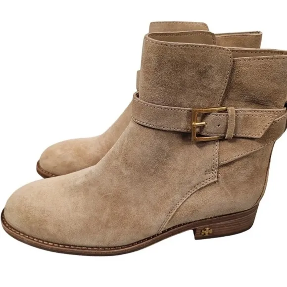 TORY BURCH  Brooke beige suede Ankle Booties size 5 New