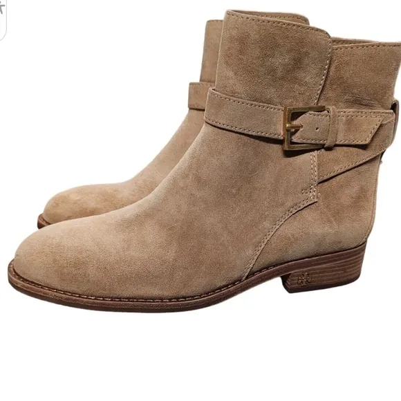 TORY BURCH  Brooke beige suede Ankle Booties size 5 New