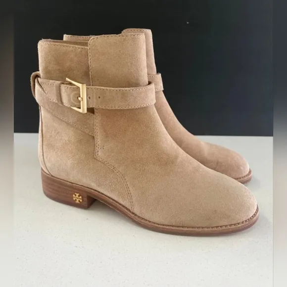 TORY BURCH  Brooke beige suede Ankle Booties size 5 New