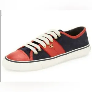 Tory Burch | Churchill Suede Sneakers Navy Ivory Red | 7