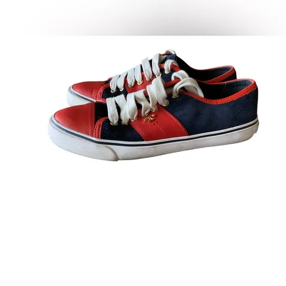 Tory Burch | Churchill Suede Sneakers Navy Ivory Red | 7