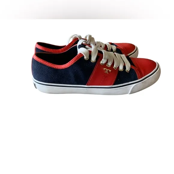 Tory Burch | Churchill Suede Sneakers Navy Ivory Red | 7