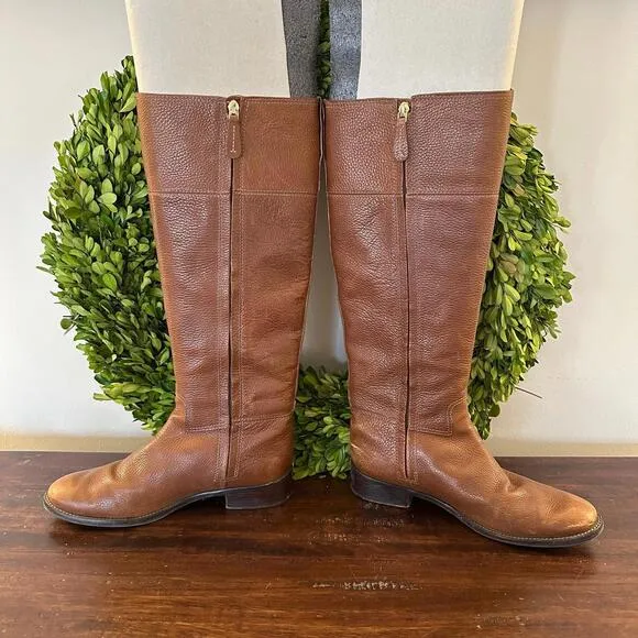 Tory‎ Burch Junction Tall Pebbled Leather Riding Boots 9